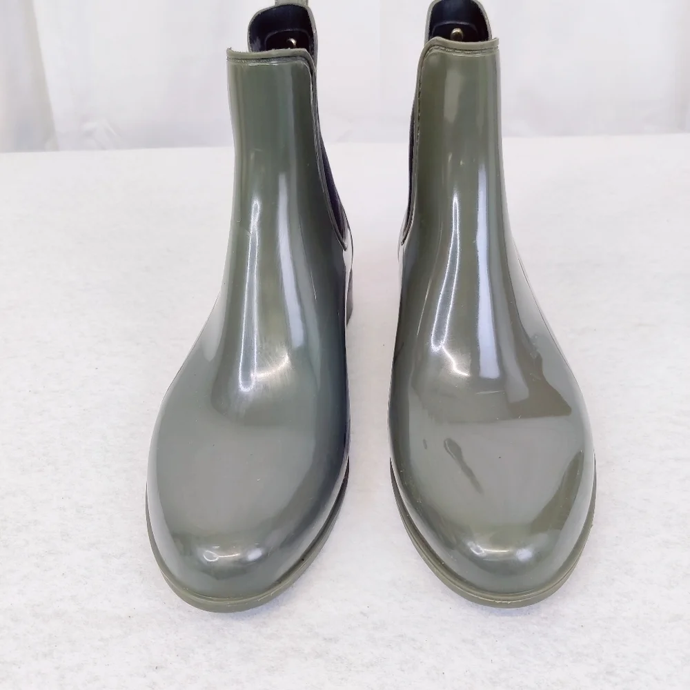 Sam Edelman Rain Ankle Boots Tinsley Army Green Almond Toe Women's Size Sz 9
